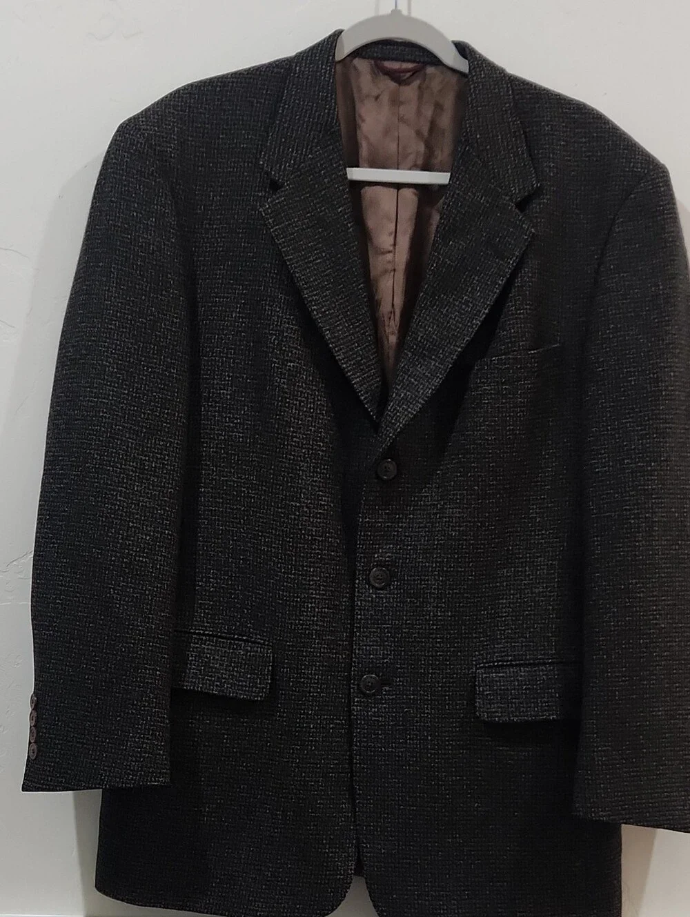 Hart Schaffner Marx Men's Dark Charcoal Textured Blazer - Classic Three-Button